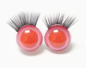 10mm-24mm red pink round eyes with eyelash tray with handpress washer for diy plush doll findings Handmade amigurumi doll