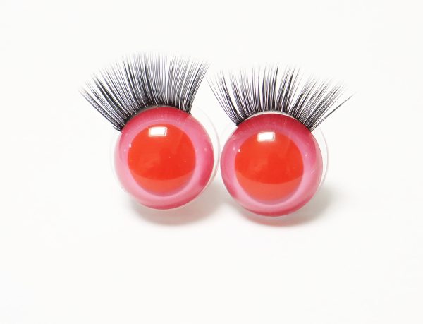 10mm-24mm red pink round eyes with eyelash tray with handpress washer for diy plush doll findings Handmade amigurumi doll - Image 4