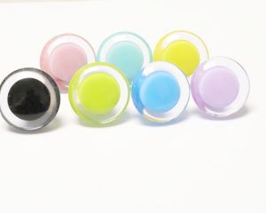 25mm-30mm mixed 7colors pupil 3D Centre toy eyes with hard washer for diy craft plush doll findings