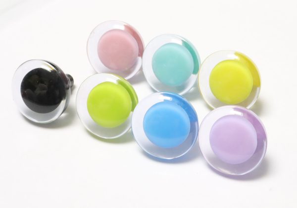 25mm-30mm mixed 7colors pupil  3D Centre toy eyes with hard washer for diy craft plush doll findings - Image 3