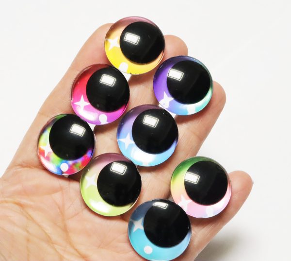 ZX10-MIXED COLOR 3D offcentre eyes black pupil clear toy eyes with sinker washer 12mm-40mm option  for craft doll - Image 2