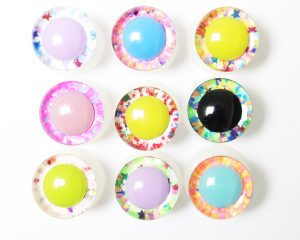 S9-mixed color disc and mixed pupil 25mm-30mm mixed 7colors pupil 3D Centre toy eyes with hard washer for diy craft plush doll findings