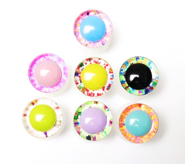 S9-mixed color disc and mixed pupil 25mm-30mm mixed 7colors pupil  3D Centre toy eyes with hard washer for diy craft plush doll findings - Image 5