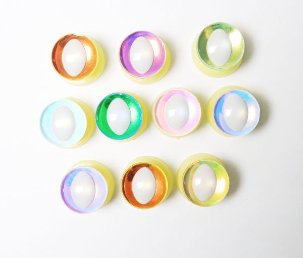 hc10-MIXED COLOR disc 25mm 3D cat  eyes white pupil  toy eyes with sinker washer for diy craft doll findings - Image 3