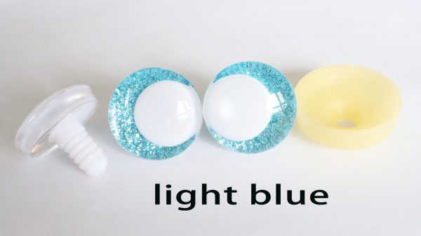 N19-mixed color 3D offcentre eyes white pupil clear toy eyes with sinker washer 14mm-35mm option  for craft doll - Image 4