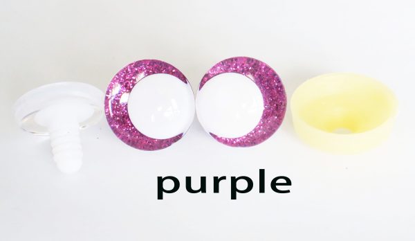 N19-mixed color 3D offcentre eyes white pupil clear toy eyes with sinker washer 14mm-35mm option  for craft doll - Image 6