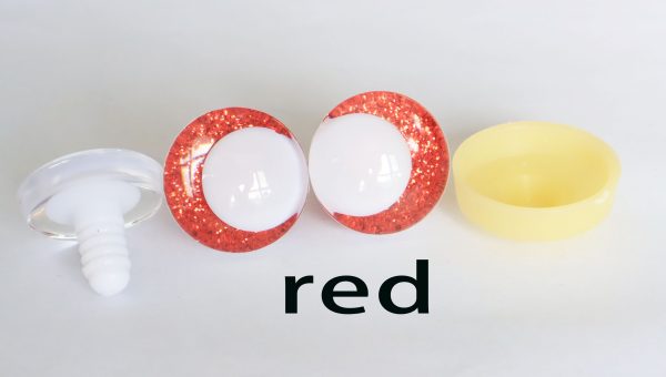 N19-mixed color 3D offcentre eyes white pupil clear toy eyes with sinker washer 14mm-35mm option  for craft doll - Image 9