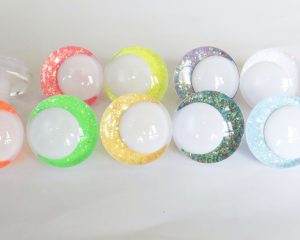C11-mixed color 3D offcentre eyes white pupil clear toy eyes with sinker washer 14mm-35mm option for craft doll