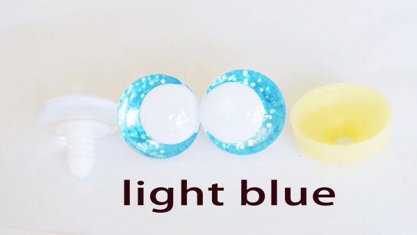 B11-mixed color 3D offcentre eyes white pupil clear toy eyes with sinker washer 14mm-35mm option  for craft doll - Image 3