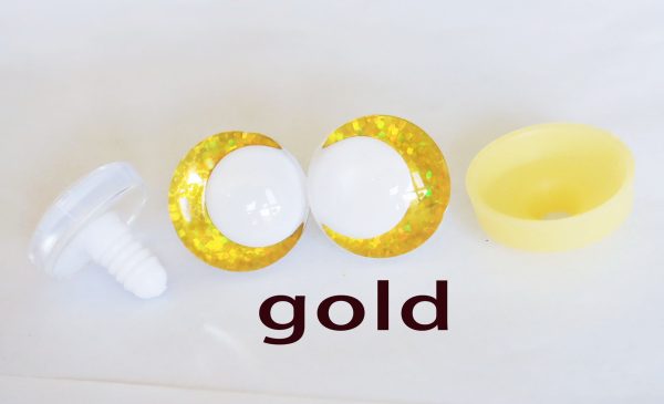 B11-mixed color 3D offcentre eyes white pupil clear toy eyes with sinker washer 14mm-35mm option  for craft doll - Image 4