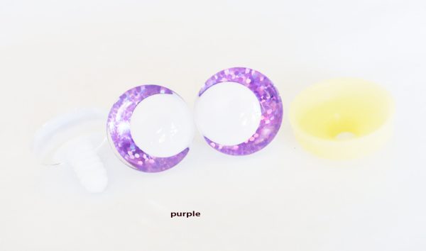 B11-mixed color 3D offcentre eyes white pupil clear toy eyes with sinker washer 14mm-35mm option  for craft doll - Image 6