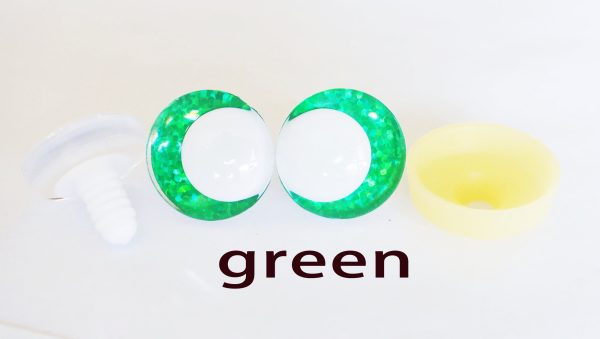 B11-mixed color 3D offcentre eyes white pupil clear toy eyes with sinker washer 14mm-35mm option  for craft doll - Image 7