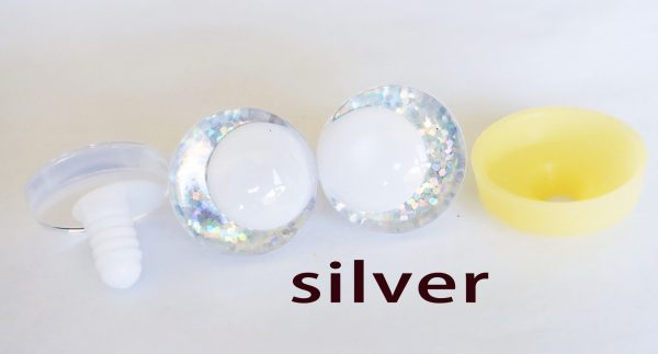 B11-mixed color 3D offcentre eyes white pupil clear toy eyes with sinker washer 14mm-35mm option  for craft doll - Image 9