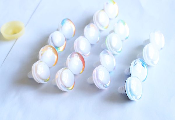 HC10-mixed color 3D offcentre eyes white pupil clear toy eyes with sinker washer 14mm-35mm option  for craft doll - Image 3