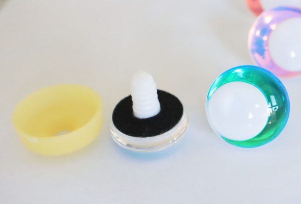 HC10-mixed color 3D offcentre eyes white pupil clear toy eyes with sinker washer 14mm-35mm option  for craft doll - Image 4