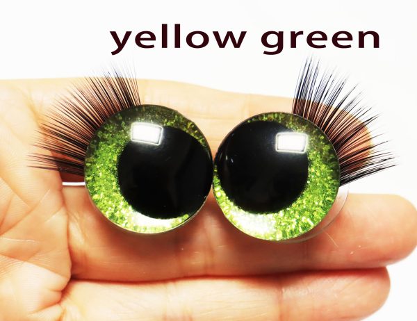 10colors-MIXED COLOR 3D offcentre eyes black pupil clear toy eyes with eyelash tray with sinker washer 12mm-40mm option  for craft doll - Image 6