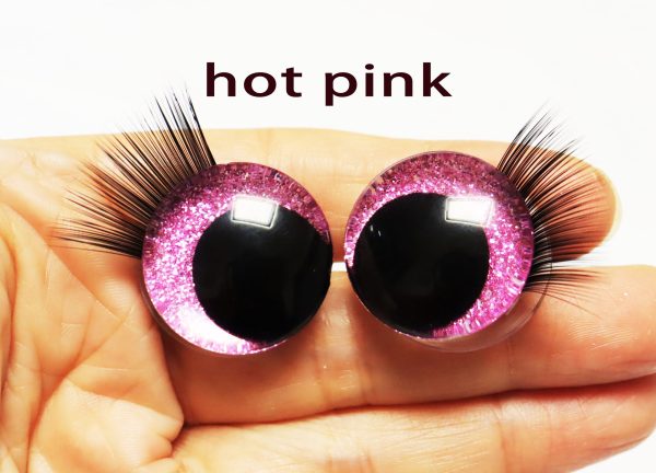 10colors-MIXED COLOR 3D offcentre eyes black pupil clear toy eyes with eyelash tray with sinker washer 12mm-40mm option  for craft doll - Image 7