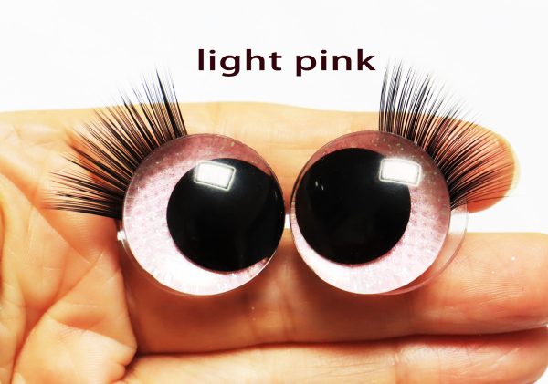 10colors-MIXED COLOR 3D offcentre eyes black pupil clear toy eyes with eyelash tray with sinker washer 12mm-40mm option  for craft doll - Image 8