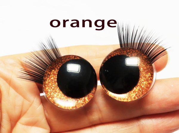 10colors-MIXED COLOR 3D offcentre eyes black pupil clear toy eyes with eyelash tray with sinker washer 12mm-40mm option  for craft doll - Image 9