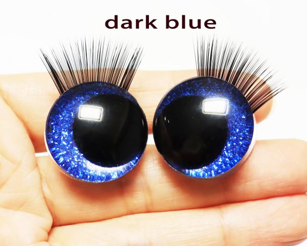 10colors-MIXED COLOR 3D offcentre eyes black pupil clear toy eyes with eyelash tray with sinker washer 12mm-40mm option  for craft doll - Image 11