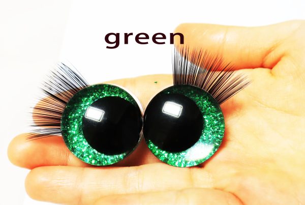 10colors-MIXED COLOR 3D offcentre eyes black pupil clear toy eyes with eyelash tray with sinker washer 12mm-40mm option  for craft doll - Image 13