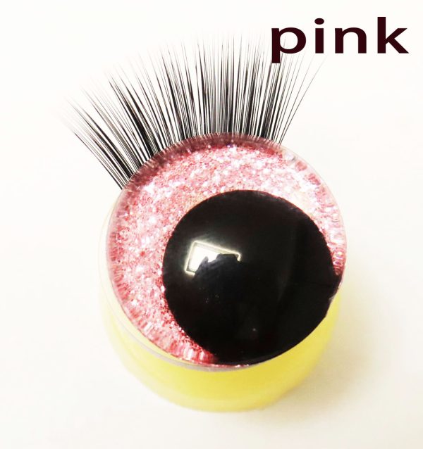 N10-MIXED COLOR 3D offcentre eyes black pupil clear toy eyes with eyelash tray with sinker washer 12mm-40mm option  for craft doll - Image 5