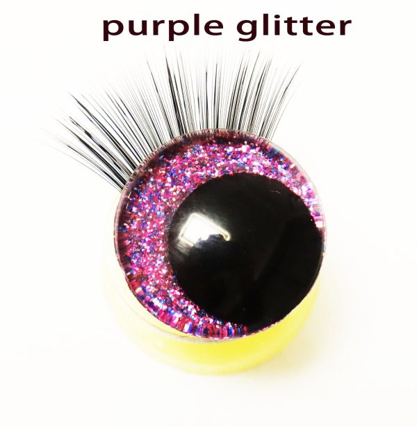 N10-MIXED COLOR 3D offcentre eyes black pupil clear toy eyes with eyelash tray with sinker washer 12mm-40mm option  for craft doll - Image 6