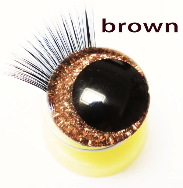 N10-MIXED COLOR 3D offcentre eyes black pupil clear toy eyes with eyelash tray with sinker washer 12mm-40mm option  for craft doll - Image 8