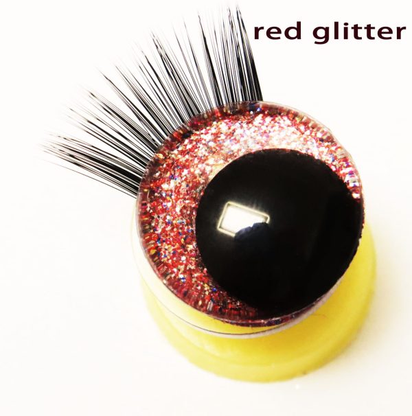 N10-MIXED COLOR 3D offcentre eyes black pupil clear toy eyes with eyelash tray with sinker washer 12mm-40mm option  for craft doll - Image 10
