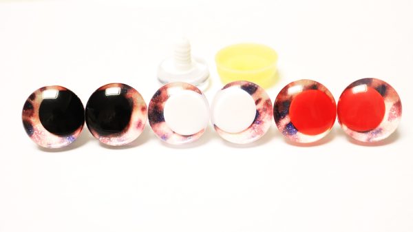 02-new desingn disc 3D offcentre eyes black pupil clear toy eyes with sinker washer with disc 12mm-40mm option  for craft doll - Image 3