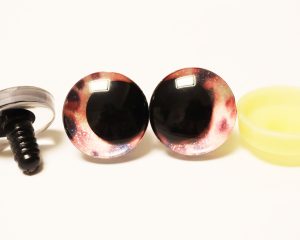 02-new desingn disc 3D offcentre eyes black pupil clear toy eyes with sinker washer with disc 12mm-40mm option for craft doll