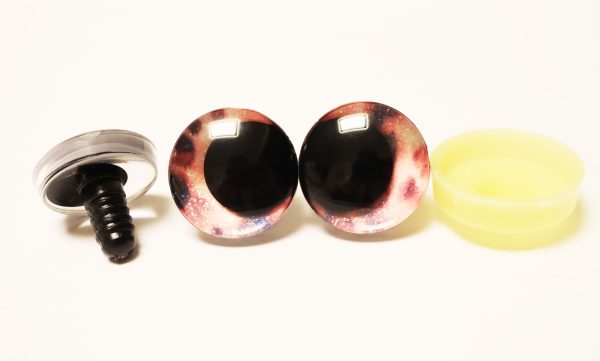 02-new desingn disc 3D offcentre eyes black pupil clear toy eyes with sinker washer with disc 12mm-40mm option  for craft doll