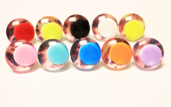 02 disc 25mm 30mm 3D offcentre Clear eyes mixed 10color  pupil clear toy eyes with sinker hard washer for diy craft doll eyes findings - Image 2