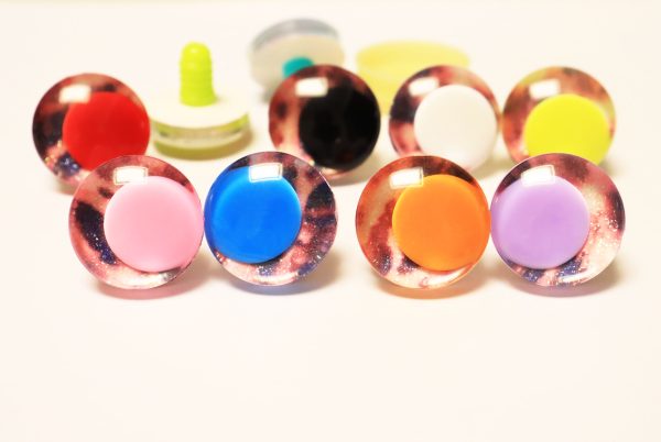 02 disc 25mm 30mm 3D offcentre Clear eyes mixed 10color  pupil clear toy eyes with sinker hard washer for diy craft doll eyes findings - Image 3