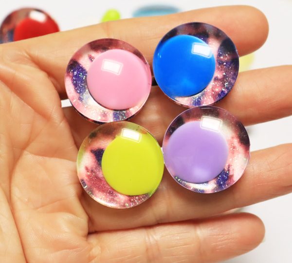 02 disc 25mm 30mm 3D offcentre Clear eyes mixed 10color  pupil clear toy eyes with sinker hard washer for diy craft doll eyes findings - Image 4