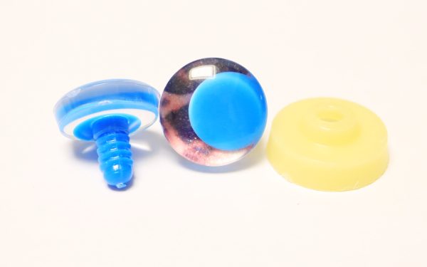 02 disc 25mm 30mm 3D offcentre Clear eyes blue pupil clear toy eyes with sinker hard washer for diy craft doll eyes findings
