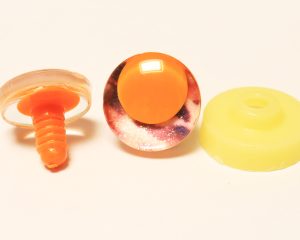 02 disc 25mm 30mm 3D offcentre Clear eyes orange pupil clear toy eyes with sinker hard washer for diy craft doll eyes findings
