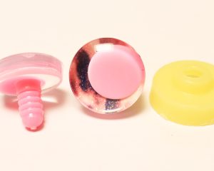 02 disc 25mm 30mm 3D offcentre Clear eyes pink pupil clear toy eyes with sinker hard washer for diy craft doll eyes findings