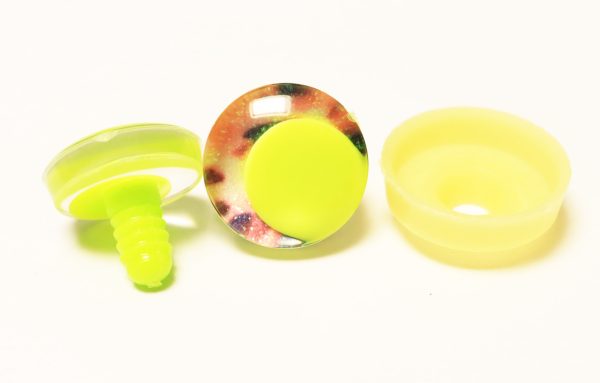 02 disc 25mm 30mm 3D offcentre Clear eyes light green pupil clear toy eyes with sinker hard washer for diy craft doll eyes findings