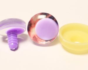 02 disc 25mm 30mm 3D offcentre Clear eyes purple pupil clear toy eyes with sinker hard washer for diy craft doll eyes findings