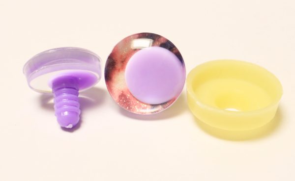 02 disc 25mm 30mm 3D offcentre Clear eyes purple pupil clear toy eyes with sinker hard washer for diy craft doll eyes findings