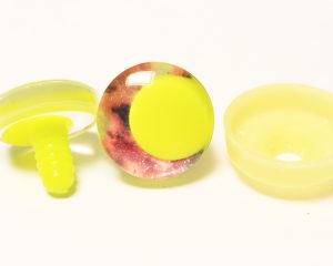 02 disc 25mm 30mm 3D offcentre Clear eyes Lemon pupil clear toy eyes with sinker hard washer for diy craft doll eyes findings