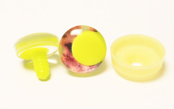 02 disc 25mm 30mm 3D offcentre Clear eyes Lemon pupil clear toy eyes with sinker hard washer for diy craft doll eyes findings