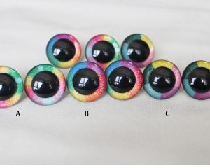 mixed color rainbow color 12-30mm round crystal eyes with hard washer for diy plush doll findings Handmade amigurumi doll -R3