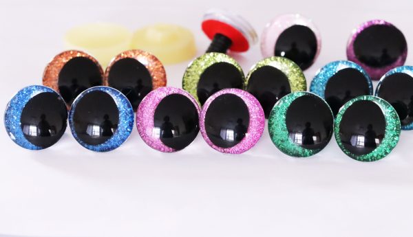 N19-Mixed color 25mm 30mm 3D oval offcentre Clear eyes black  pupil clear toy eyes with sinker hard washer for diy craft doll eyes findings - Image 3