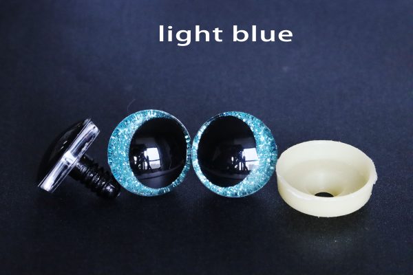 N19-Mixed color 25mm 30mm 3D oval offcentre Clear eyes black  pupil clear toy eyes with sinker hard washer for diy craft doll eyes findings - Image 6