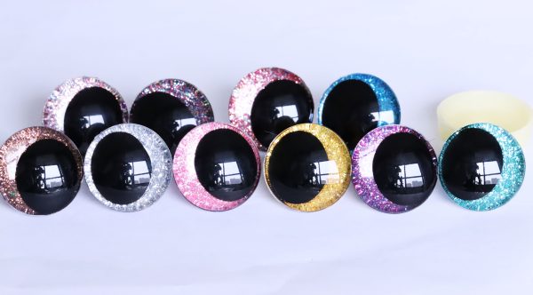 N19-Mixed color 25mm 30mm 3D oval offcentre Clear eyes black  pupil clear toy eyes with sinker hard washer for diy craft doll eyes findings - Image 14