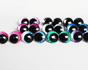 mixed color 12MM-30MM clear round thinner offcentre eyes with washer for diy craft doll eyes findings-Q10