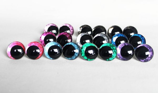 mixed color 12MM-30MM clear round thinner offcentre eyes with washer for diy craft doll eyes findings-Q10 - Image 4