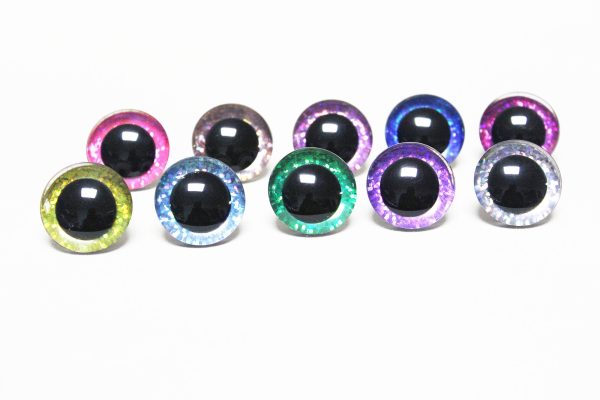 B11-mixed color disc  9mm-35mm  3D Centre toy eyes with hard washer for diy craft plush doll findings--color option - Image 3